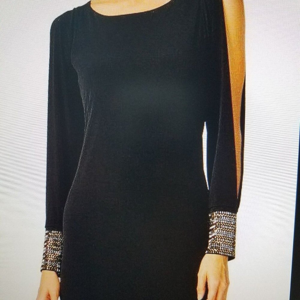 Calvin Klein embellished open sleeve dress